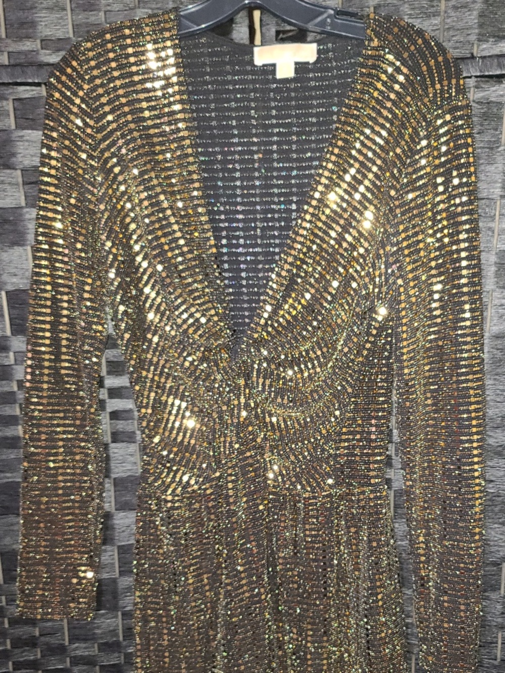 Michael Kors Shimmer Sequin Long Sleeve Cocktail Dress size M
